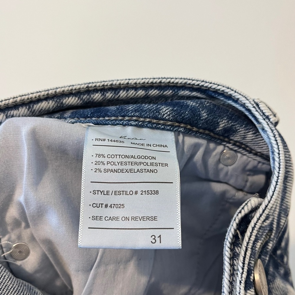 KanCan Jeans Maurices High Rise Straight Cropped Acid‎ Wash Raw Hem Stretch 31 - Picture 6 of 6